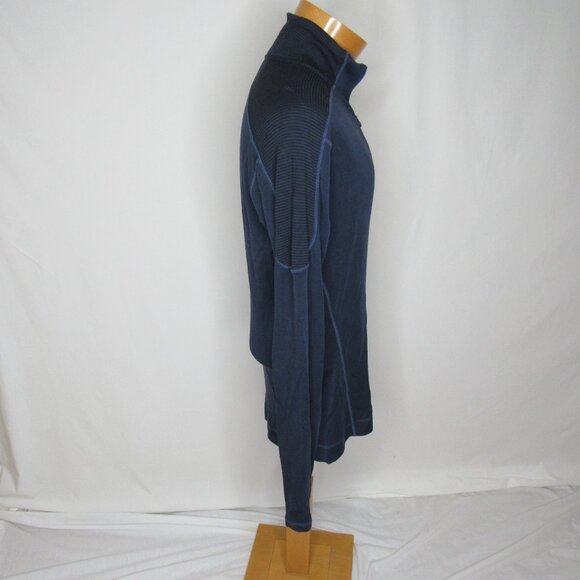 Smartwool Blue 1/2 Zip Merino Wool Baselayer Thermal Men's L Large - Picture 4 of 8